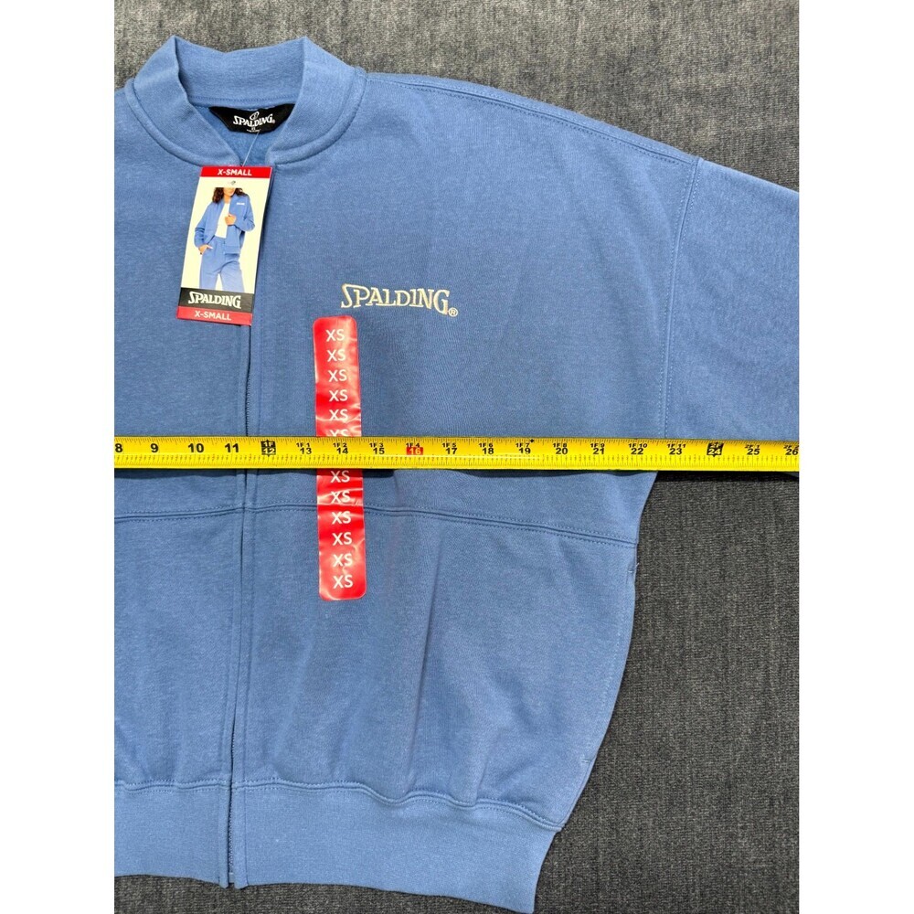 NWT Spalding Fleece Bomber Jacket Women's XS Light Blue Full-Zip Long Sleeve - Picture 3 of 5
